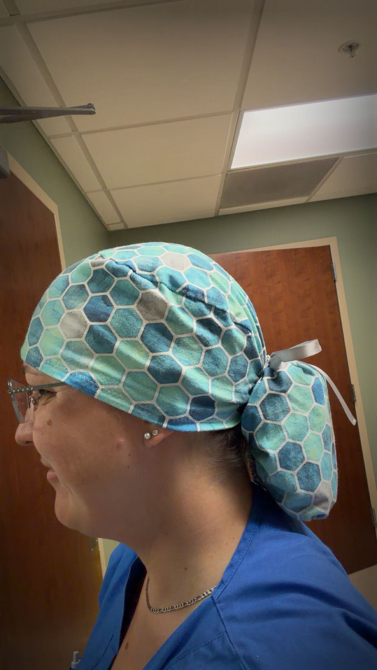 Geometric Scrub Cap